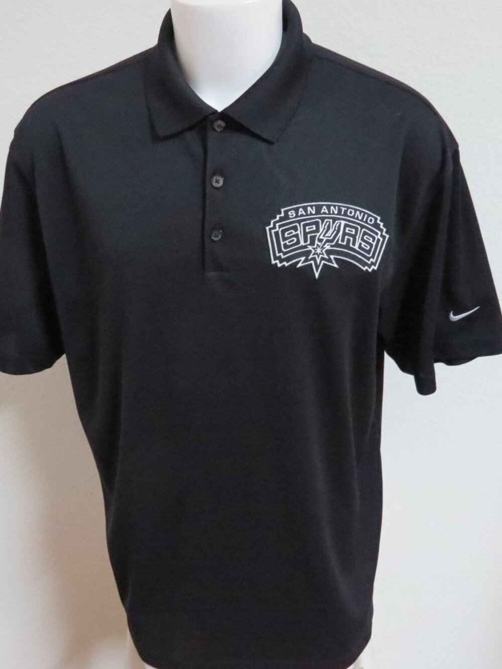 M-3XL SPURS Black Nike Dri-Fit Men's #84A Polo Shirt